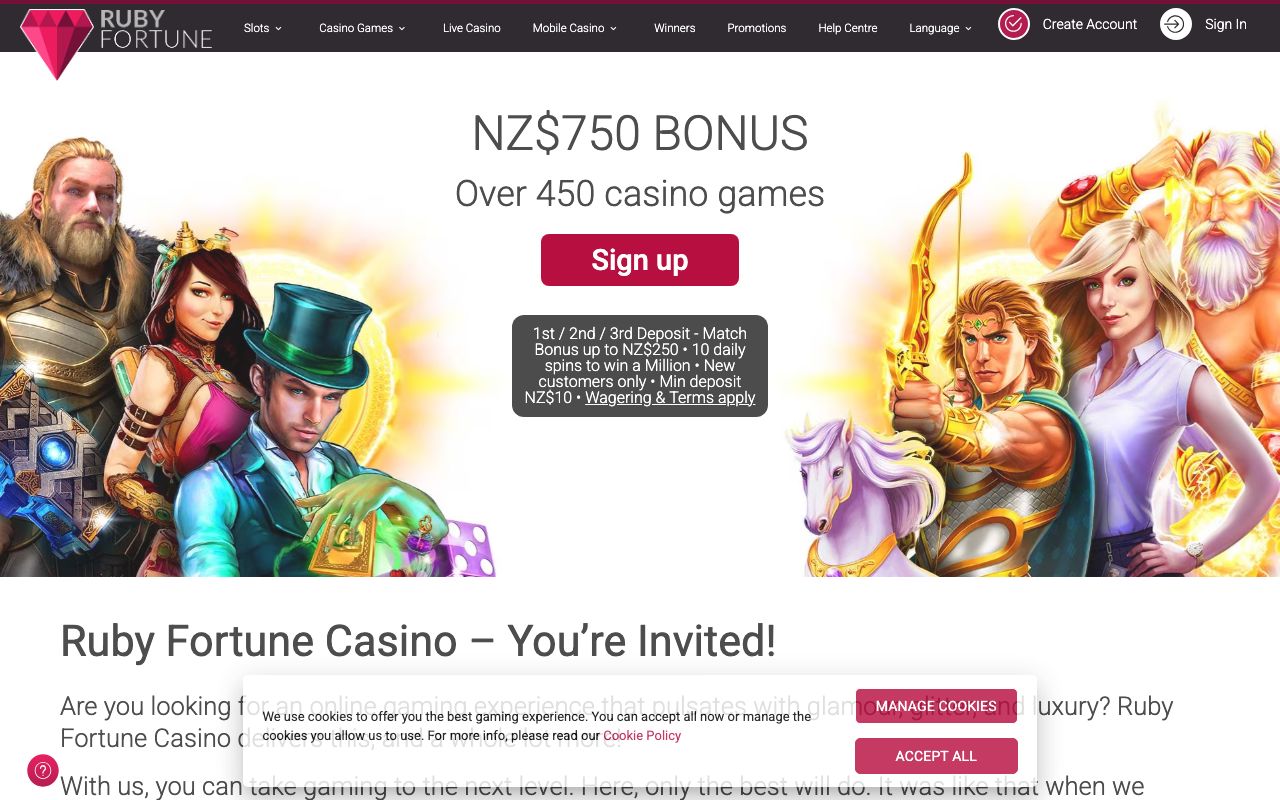 Ruby Fortune low deposit NZ